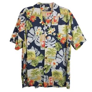 Go Barefoot Hawaiian Button Front Shirt
